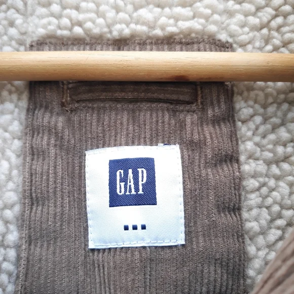Gap Y2K Corduroy Jacket Sherpa Lined Zip Front